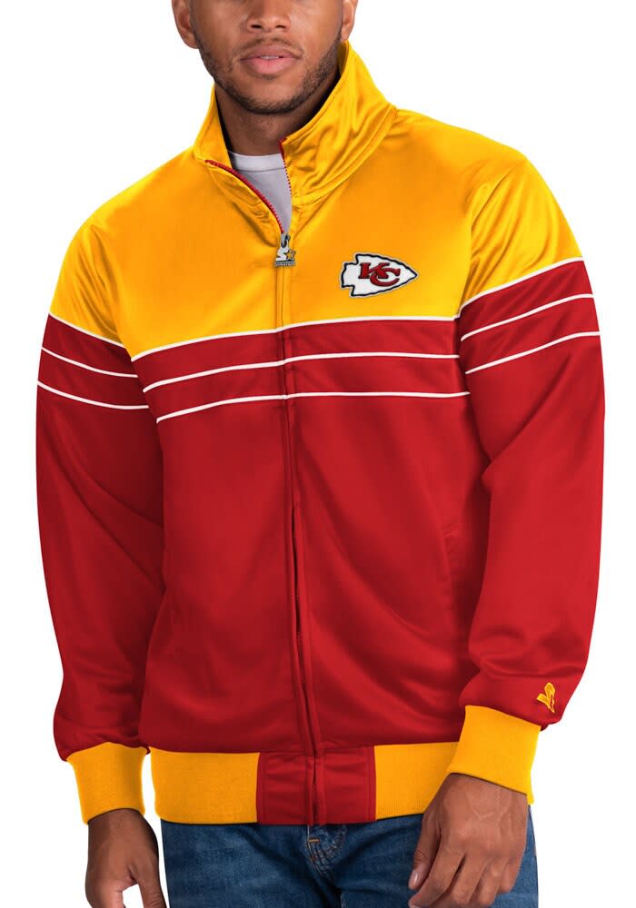 Men's Starter Red Kansas City Chiefs Draft Fleece Raglan Pullover Hoodie