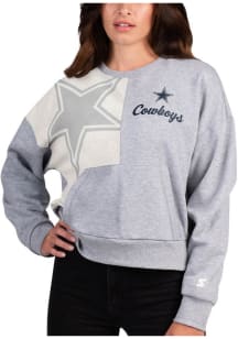 Dallas Cowboys Womens Grey Gridiron Crew Sweatshirt