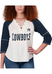 Dallas Cowboys Womens Oatmeal Rebel LS Tee