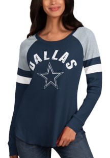 Dallas Cowboys Womens Navy Blue Play Action LS Tee