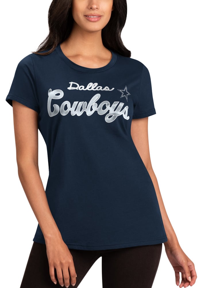 Women's Gray Dallas Cowboys Peggy Scoop-Neck T-Shirt