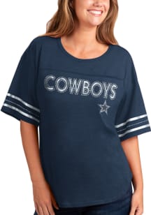 Dallas Cowboys Womens Navy Blue Extra Point Short Sleeve T-Shirt