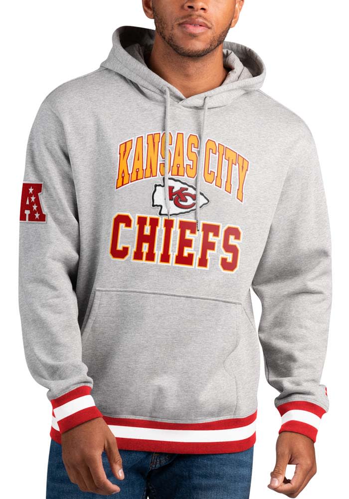 Men's Kansas City Chiefs Gray Starter Snap Hoodie L / Team Color