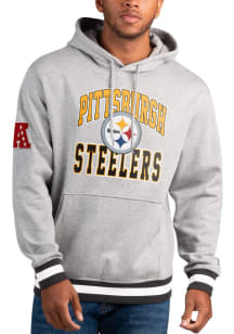 Starter Pittsburgh Steelers Mens Grey SNAP Long Sleeve Hoodie
