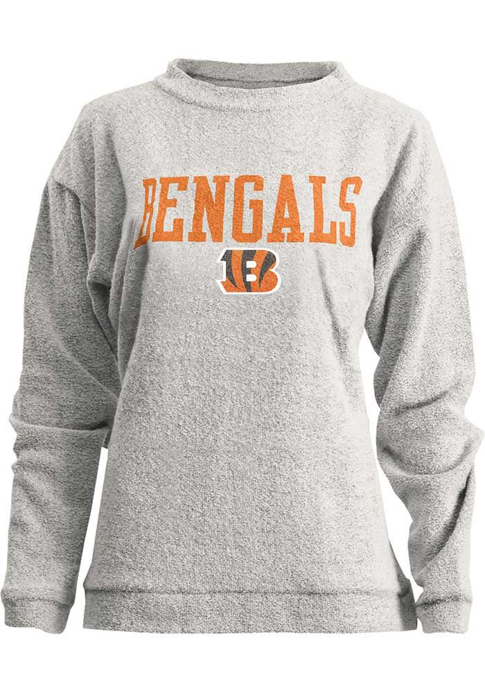 Concepts Sport Women's Cincinnati Bengals Brushed Terry Oatmeal Long Sleeve  Crew Sweatshirt