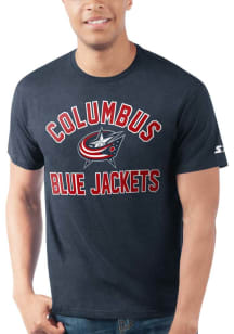 Starter Columbus Blue Jackets Navy Blue Prime Time Short Sleeve T Shirt