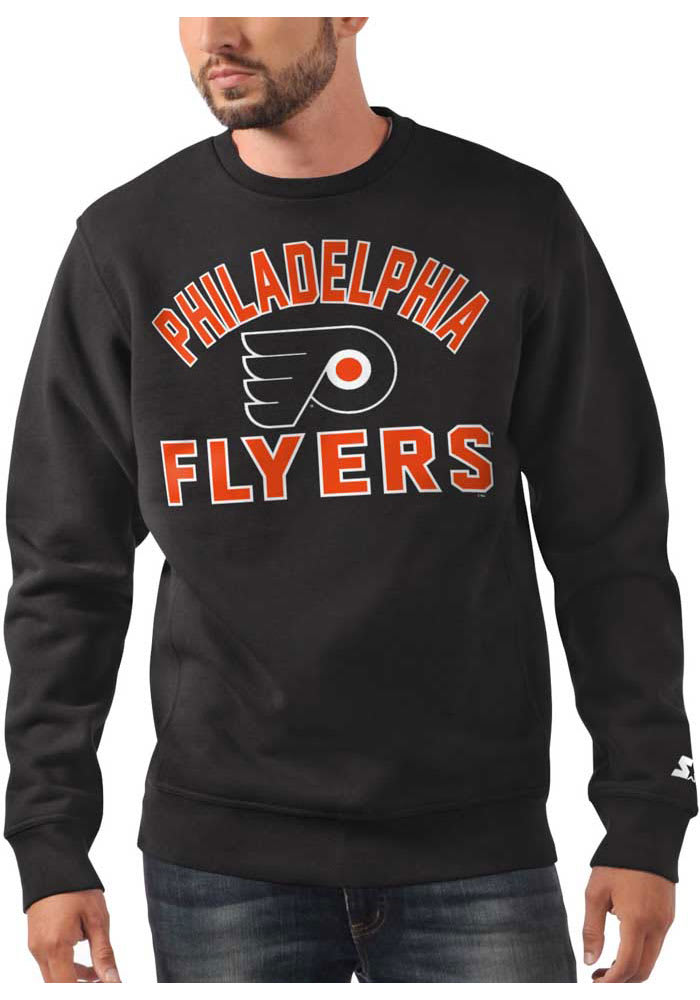 Starter Philadelphia Flyers Mens Black Classic Long Sleeve Crew Sweatshirt