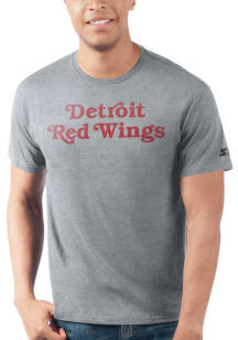 Starter Detroit Red Wings Grey Prime Time Name Short Sleeve T Shirt