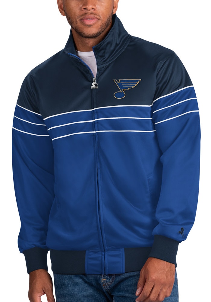 Levelwear St Louis Blues Blue Nitro Track Jacket, Blue, 88% Polyester / 12% SPANDEX, Size M, Rally House