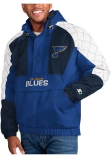 Starter St Louis Blues Mens Blue The Body Check Pullover Jackets