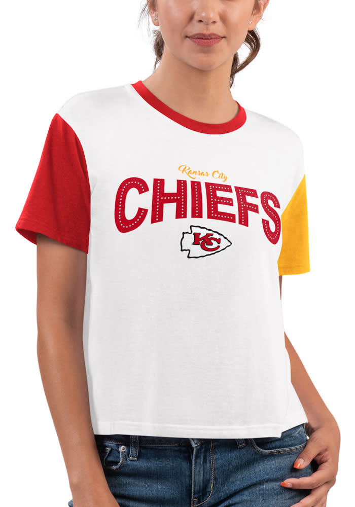 Kansas City Chiefs NFL Womens Team Stripe Property of V Neck T Shirt