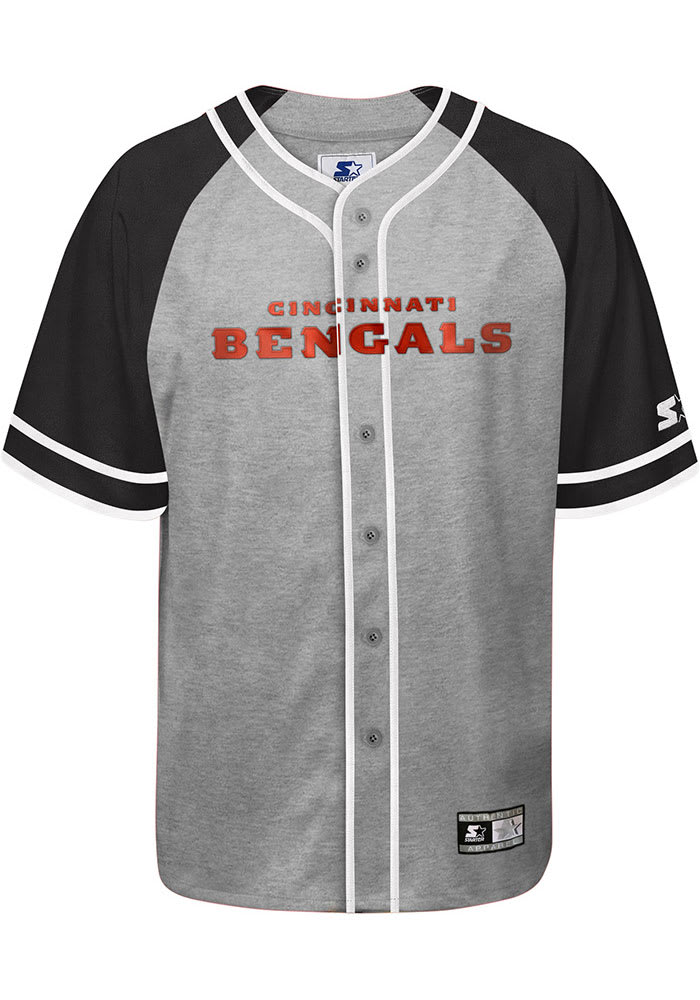 Men's Starter Cincinnati Bengals Baseball Jersey | Grey/Black L Grey/Black 205341