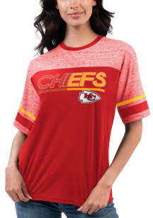 Kansas City Chiefs Womens Red Track Short Sleeve T-Shirt