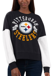 Pittsburgh Steelers Womens Black Team Pride Crew Sweatshirt