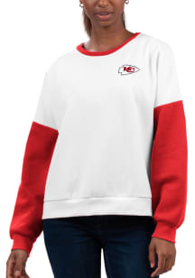 Kansas City Chiefs Womens White A-Game Crew Sweatshirt