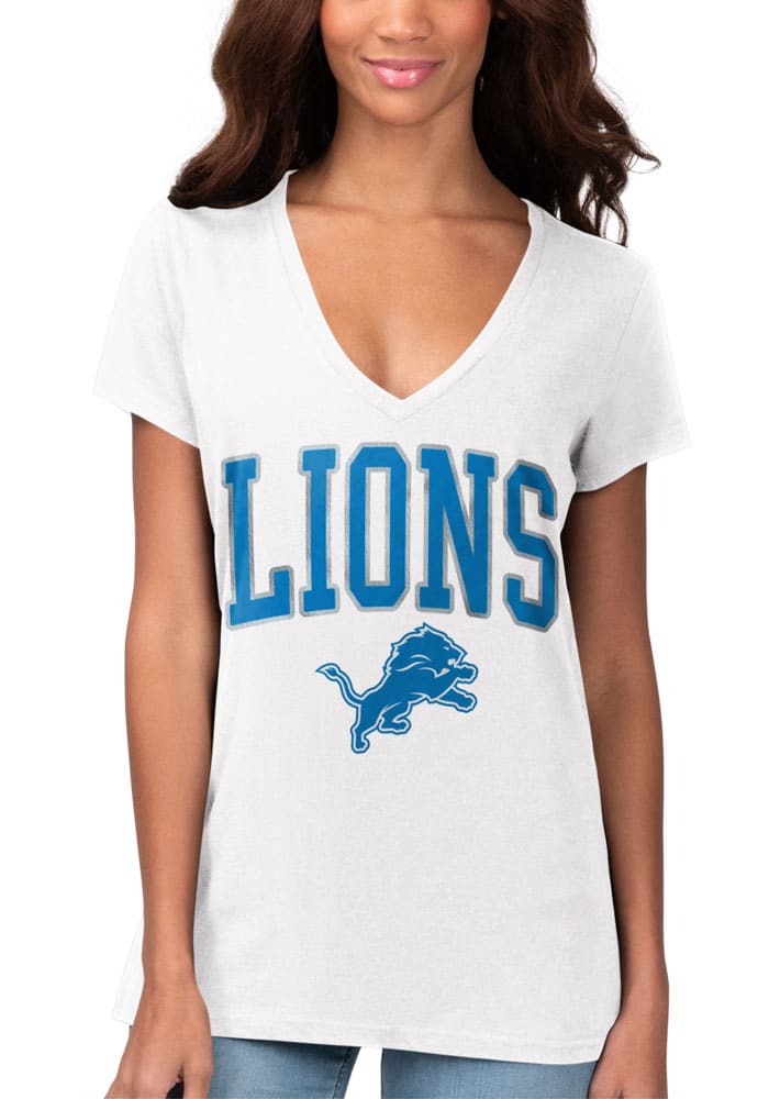 Detroit Lions Womens Fair Catch T-Shirt - WHITE