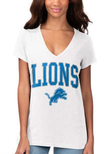 Detroit Lions Womens White Fair Catch Short Sleeve T-Shirt