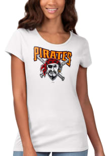 Pittsburgh Pirates Womens White Endzone Short Sleeve T-Shirt