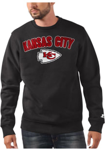 Starter Kansas City Chiefs Mens Black Arch Name Long Sleeve Crew Sweatshirt