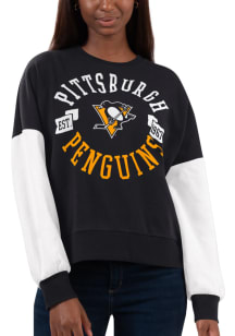 Pittsburgh Penguins Womens Black Team Pride Crew Sweatshirt