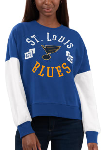 St Louis Blues Womens Blue Team Pride Crew Sweatshirt