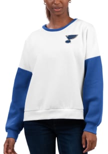 St Louis Blues Womens White A-Game Crew Sweatshirt