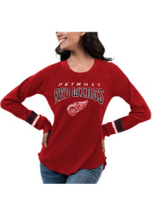 Detroit Red Wings Womens Red Icy LS Tee