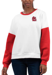 St Louis Cardinals Womens White A-Game Crew Sweatshirt