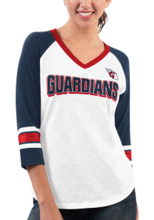 Cleveland Guardians Womens White Top Team LS Tee