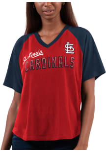 St Louis Cardinals Womens Red Free Throw Short Sleeve T-Shirt