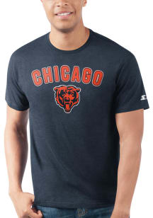 Starter Chicago Bears Navy Blue ARCH NAME Short Sleeve T Shirt