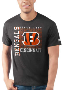 Starter Cincinnati Bengals Black BLOCK Short Sleeve T Shirt