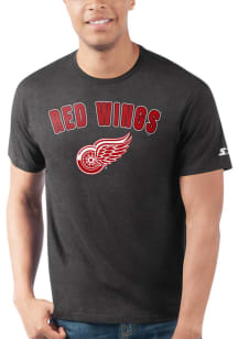 Starter Detroit Red Wings Black ARCH NAME Short Sleeve T Shirt