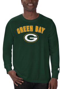 Starter Green Bay Packers Green ARCH NAME Long Sleeve T Shirt