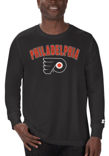 Starter Philadelphia Flyers Black ARCH NAME Long Sleeve T Shirt