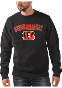 Starter Cincinnati Bengals Mens Black ARCH NAME Long Sleeve Crew Sweatshirt