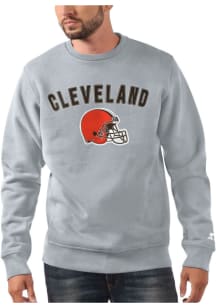 Starter Cleveland Browns Mens Grey ARCH NAME Long Sleeve Crew Sweatshirt