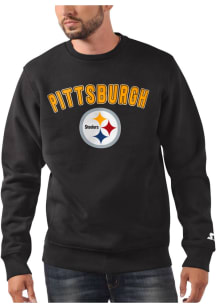 Starter Pittsburgh Steelers Mens Black ARCH NAME Long Sleeve Crew Sweatshirt