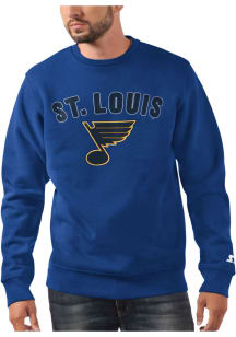 Starter St Louis Blues Mens Blue ARCH NAME Long Sleeve Crew Sweatshirt