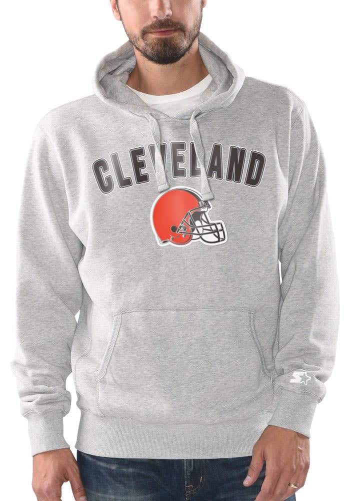 Men'S Starter Cleveland Browns City Arch Team Grey Hoodie