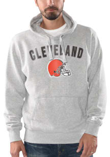 Starter Cleveland Browns Mens Grey ARCH NAME Long Sleeve Hoodie