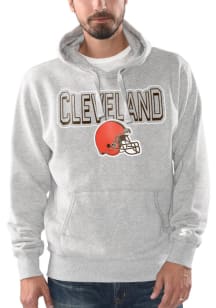 Starter Cleveland Browns Mens Grey Twill Applique Logo Long Sleeve Hoodie