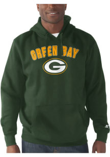 Starter Green Bay Packers Mens Green ARCH NAME Long Sleeve Hoodie