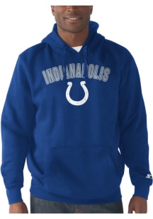 Starter Indianapolis Colts Mens Blue ARCH NAME Long Sleeve Hoodie