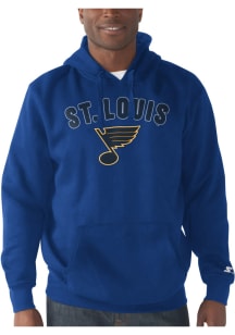 Starter St Louis Blues Mens Blue ARCH NAME Long Sleeve Hoodie