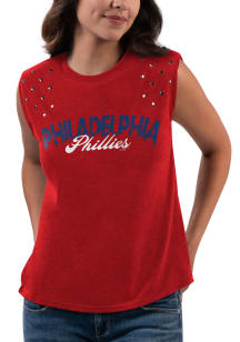 Philadelphia Phillies Womens Blue Backshot Tank Top