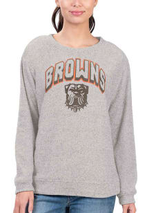Cleveland Browns Womens Grey Cozy Crew Sweatshirt