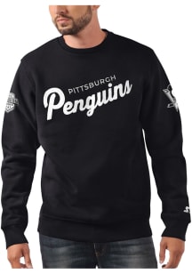 Starter Pittsburgh Penguins Mens Black Crosscheck Long Sleeve Crew Sweatshirt