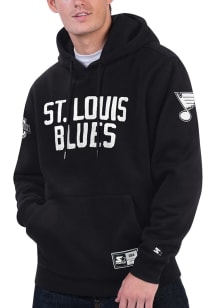 Starter St Louis Blues Mens Black Hat Trick Long Sleeve Hoodie