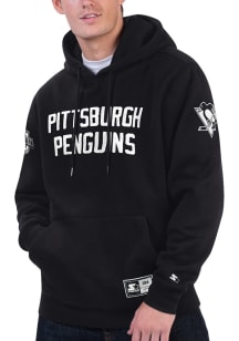 Starter Pittsburgh Penguins Mens Black Hat Trick Long Sleeve Hoodie